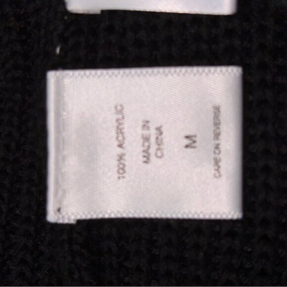 Soho Black Women's M Sweater Open Front Longline Cardigan Crisscross Back Pocket - Picture 4 of 12